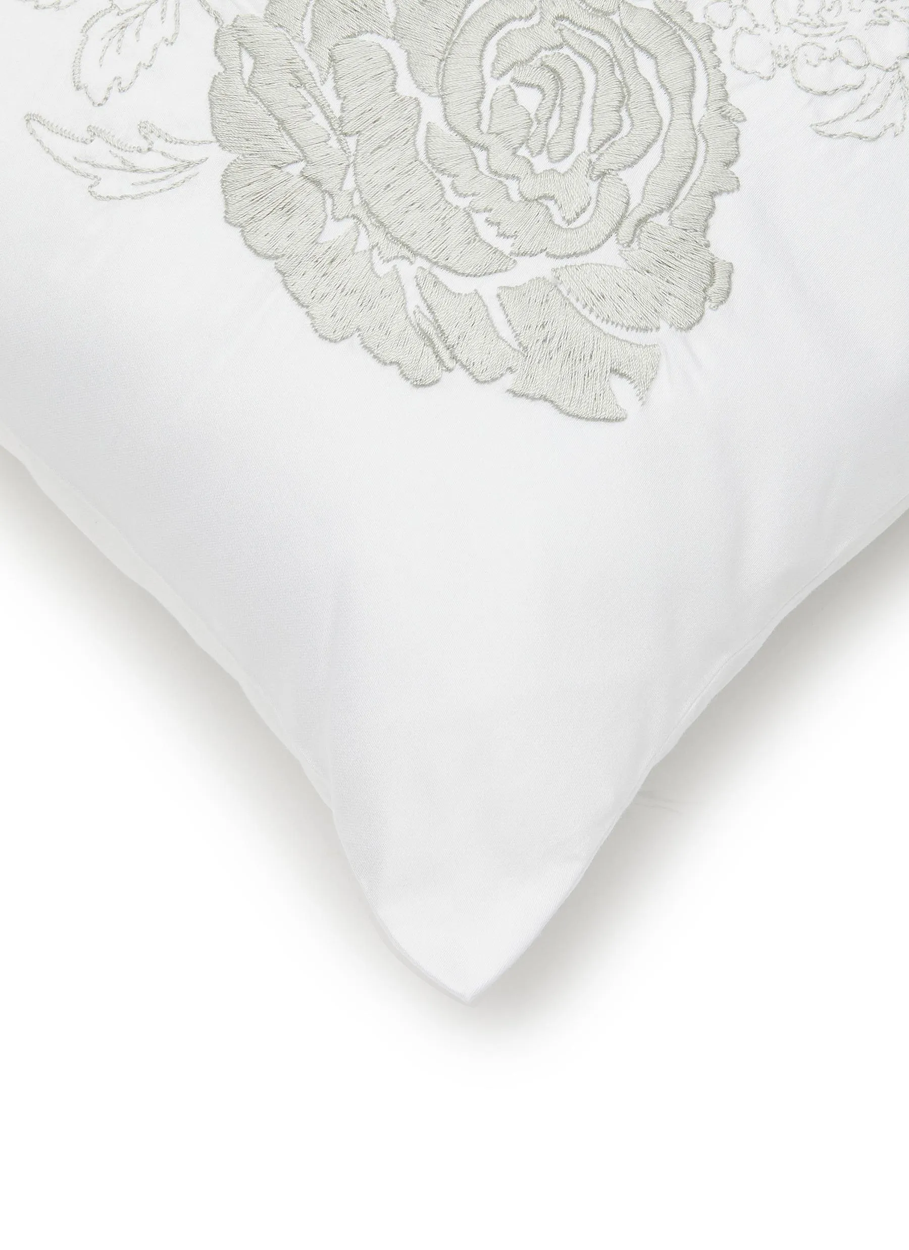 -----------RIVOLTA CARMIGNANI  ---- ------------ ----Roseto Embroidered Boudoir Pillowcase Set of 2 — Verde Rugiada --